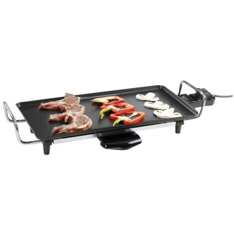 Plancha électrique 2000W – Surface de cuisson 43x23 cm – Revêtement antiadhésif – Système de récupération des graisses amovible – Delta Import - DOM174