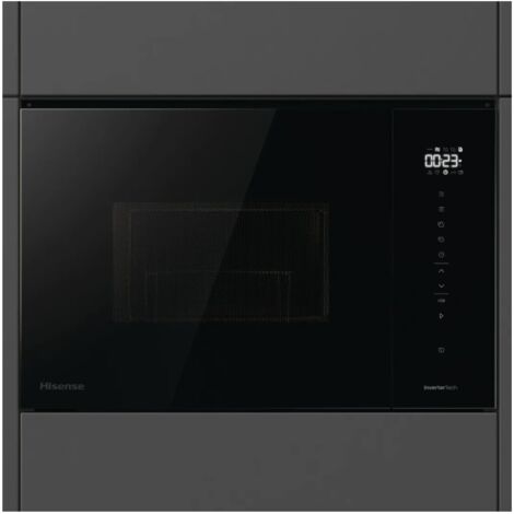 Hisense – Micro-ondes encastrable gril 25L – Puissance 900W – Gril quartz 1200W – Technologie InverterTech – BIM325GI63DBG