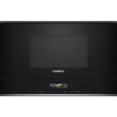 Siemens – Micro-ondes encastrable 21L BF722L1B1 – 5 niveaux de puissance jusqu'à 900W – Écran TFT couleur tactile – Technologie Inverter - NOIR 21 L