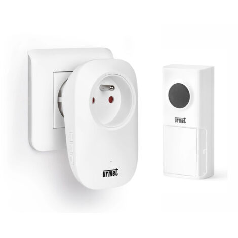 Urmet – Carillon sans fil sans pile – Émetteur à énergie cinétique – Récepteur 110-240V – Portée 100m – Protection IP55 pour extérieur