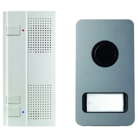 Urmet – Kit portier audio 2 fils mains-libres – Interphone gris avec vision nocturne – Installation facile pour maison individuelle