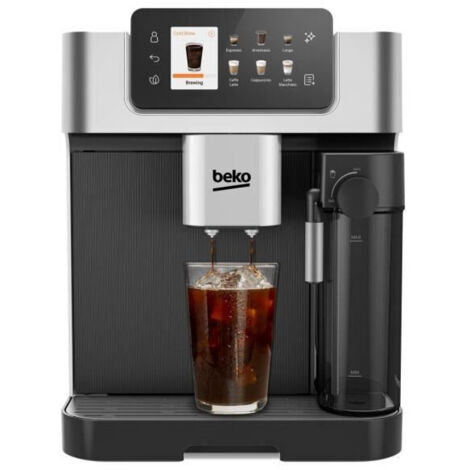 Beko – Machine à café à grain entièrement automatique – 19 bars – Broyeur intégré 250g – Réservoir d'eau 2L – 10 tasses – Mousseur à lait