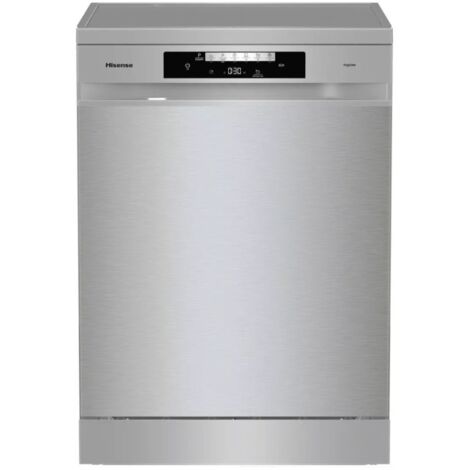 Hisense – Lave-vaisselle 60 cm 14 couverts – Classe énergétique D – 6 programmes de lavage – Finition inox – HS642D90X