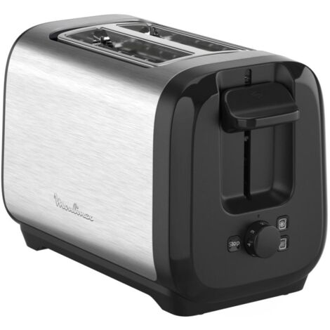 Moulinex – Grille pain 2 fentes 1300W – Acier inoxydable – Fonction décongélation – Pour pain frais et congelé