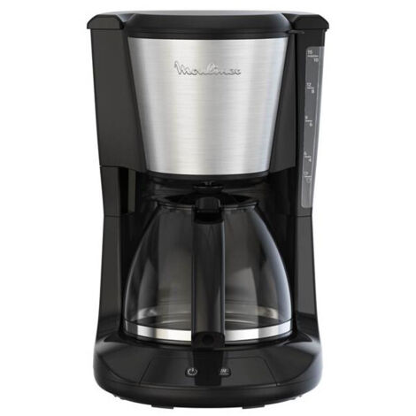 Moulinex – Cafetière filtre inox noir 1,25 L – Puissance 1000W – Système anti-goutte – Fonction maintien au chaud 30 min
