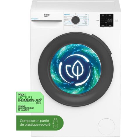 Beko – Lave-linge hublot 9kg 1400 tours/min – Classe A – 75 dB(A) – Moteur à induction – Technologie SteamCure pour hygiène optimale - BM14WFU39410
