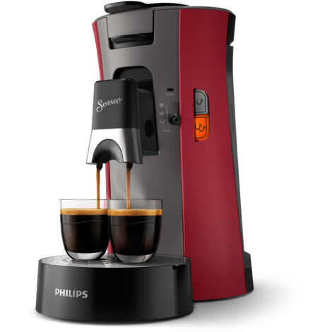 Philips – Cafetière à dosettes sauge rouge – Senseo Select – Technologie Booster d'arômes – Réservoir 0,9 L amovible – Puissance 1450 W