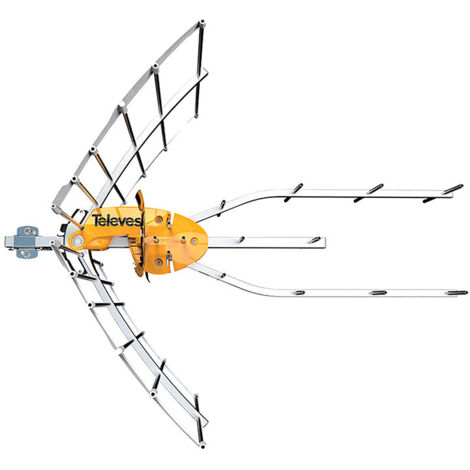 Antenne UHF intelligente 38 dB – Réception stable TNT – Filtre SAW hautement sélectif – Acier inoxydable durable – Televes