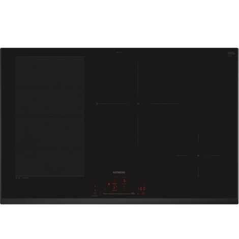 Siemens – Plaque induction 4 foyers 80,2 cm – FlexInduction – Puissance 7400 W – Fonction QuickStart – EX851HEC1F