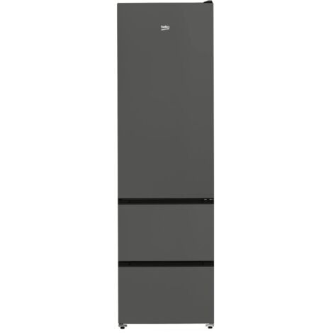 Beko – Réfrigérateur combiné 60cm 351L nofrost gris – Ventilé avec technologie AEROflow – Classe énergétique E – 5 clayettes – B3RGNA354HG1