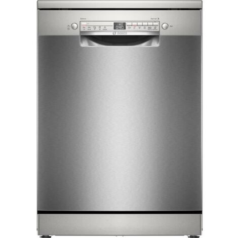 Bosch – Lave-vaisselle pose libre 14 couverts – Induction – 46 dB – Tiroir à couverts – Home Connect – Échangeur thermique – Acier brossé - SMS2HVI02E