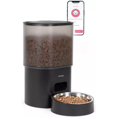 Distributeur de croquettes automatique 5w noir - Livoo - PET106 (1/5)