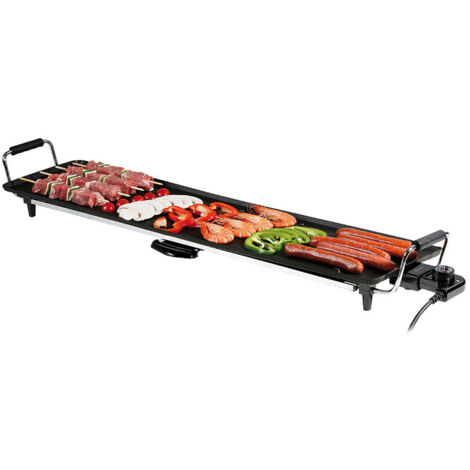 Plancha électrique 90cm 1800W – Plaque fonte d'aluminium – Thermostat réglable – Système de récupération des graisses – DOM231 – Domoclip