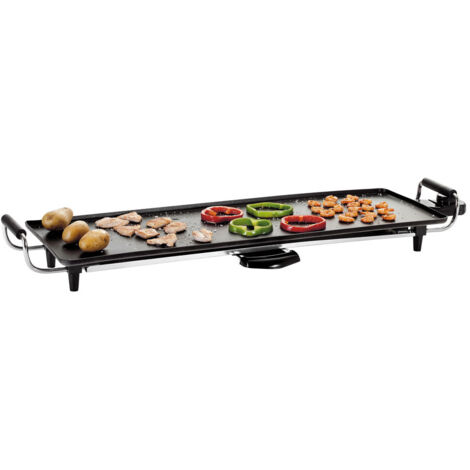 Plancha électrique 70cm 1800W – Plaque de cuisson fonte d'alu – Système de récupération des graisses – DOM182 – Domoclip