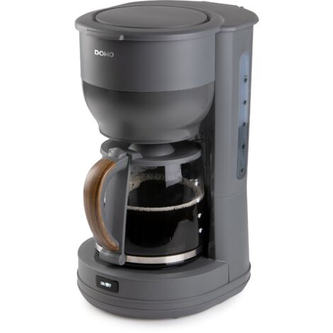 Cafetiere filtre - DOMO - DO754K - 1,25 L - 10 tasses - Gris / Bois (1/5)