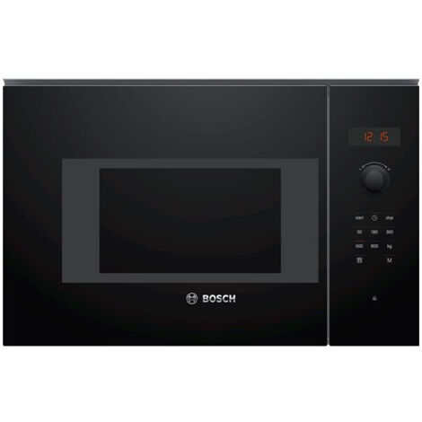 Bosch – Micro-ondes encastrable 20l 800w noir – 5 niveaux de puissance – 7 programmes automatiques – Plateau tournant 25,5 cm – Nettoyage facile - BFL523MB1F