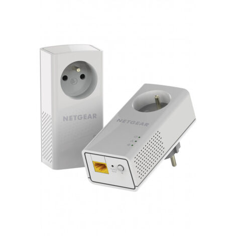 Netgear – Pack de 2 adaptateurs CPL 1000 Mbps – 1 port Ethernet RJ45 – Compatible triphasé – Idéal pour streaming et gaming en ligne - NET0606449117387