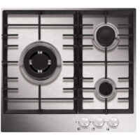 Airlux – Plancha gaz 3 foyers 59cm – Puissance 6550W – Inox – Sécurité gaz intégrée – Pour cuisson extérieure