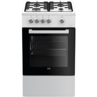 Beko – Cuisinière gaz 4 foyers – Four à convection naturelle 68L – Nettoyage par catalyse – Largeur standard 60cm – Énergie gaz
