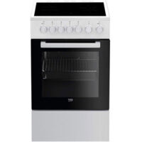 Beko – Cuisinière vitrocéramique 4 foyers – Classe énergétique A – Nettoyage facile – 60L – Type de chaleur : électrique