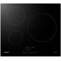 Samsung – Plaque à induction 3 foyers 7200W – Largeur 59 cm – Avec booster et minuteur – Plaque avec hotte intégrée