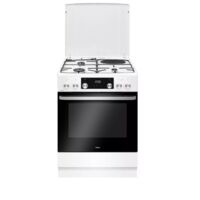 Amica – Cuisinière mixte 4 foyers – Type de plaque mixte – Convection multifonction – Nettoyage pyrolyse – Classe énergétique A+ – Volume 77L – ACM7037RB