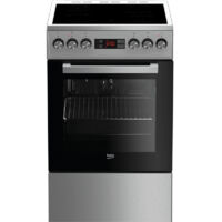 Beko – Cuisinière vitrocéramique 4 foyers – Classe énergétique A – Volume 55L – Inox – Type de plaque vitrocéramique