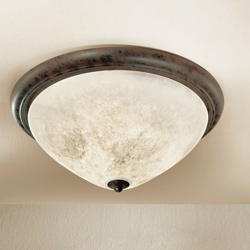 Plafoniera classica 4280 2pl e27 led metallo vetro lampada soffitto