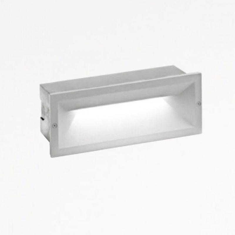 Segnapasso alluminio policarbonato gea led ohrm ges351 led lampada parete  incasso rettangolare moderno ip65