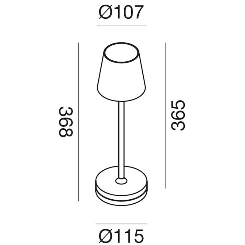 Abat-jour esterno batteria gea led gls040 300lm ip54 antracite lampada  tavolo base usb touch, finitura metallo marrone