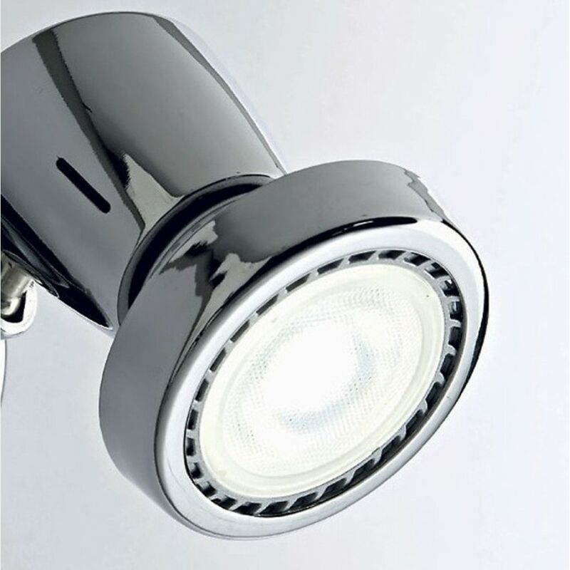 Binario illuminando eros 3 gu10 led 7w 3000°k spot faretti orientabili  metallo cromo moderno interno