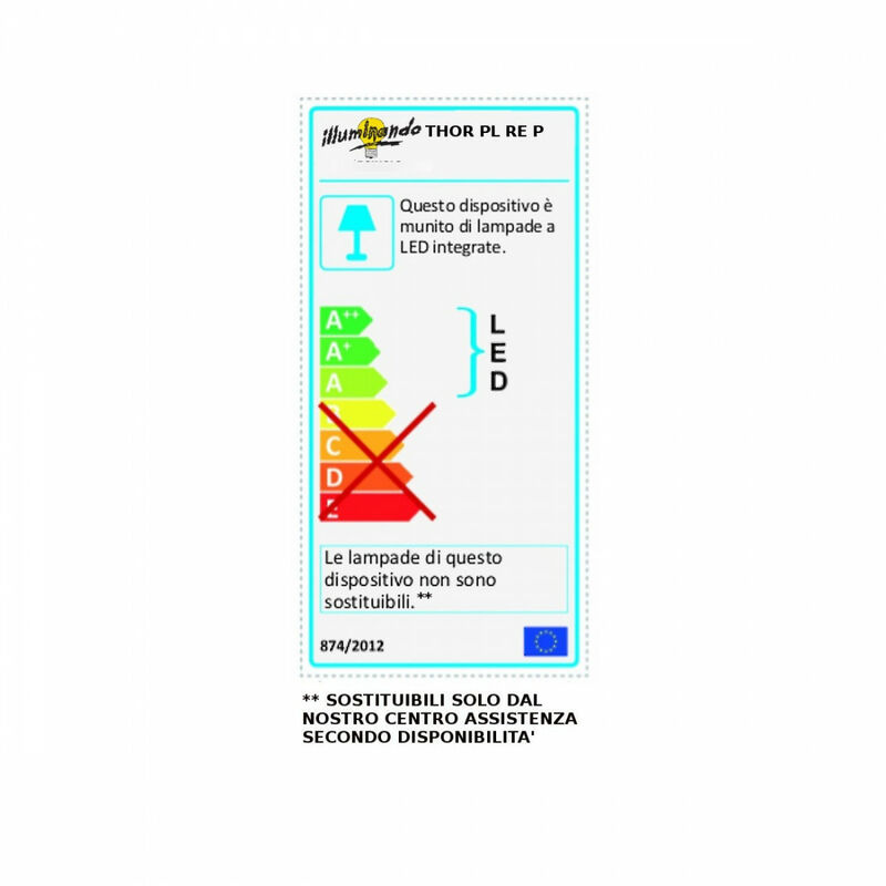 Plafoniera moderna illuminando thor pl re p led lampada soffitto parete  metallo bianco rettangolare interni 16w 3000°k 1440lm