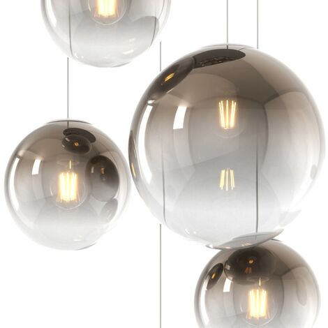 Forte Durevole Lampadario in vetro soffiato trasparente Nordic Vintage Industrial E27 Lampada a