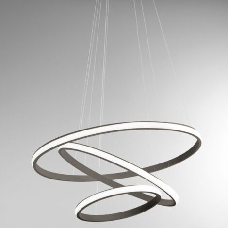 Lampadario moderno gea luce iole s3 t 62w led titanio sospensione lampada soffitto