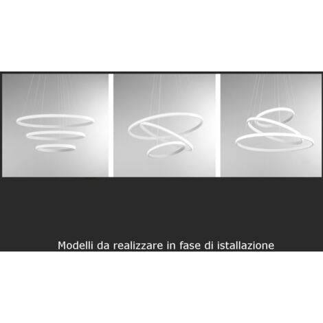 Lampadario moderno gea luce iole s3 t 62w led titanio sospensione lampada soffitto