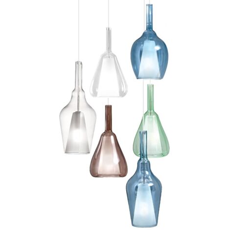 Lampadario moderno gea luce ofelia mini g9 s6 led metallo vetro multicolor lampada soffitto
