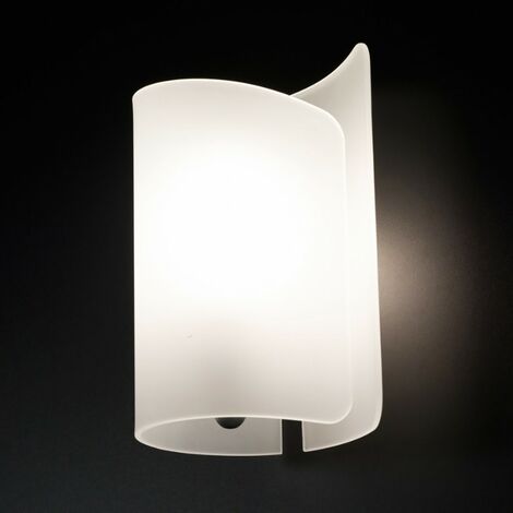 Applique moderno selene illuminazione papiro 0371 e27 led vetro lampada  parete, vetro bianco satinato