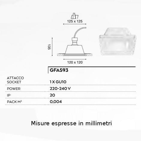 Faretto Incasso Gesso Gea Led Gfa611 Led Spot Bianco Scomparsa Cartongesso  Interno Ip20 Gu10