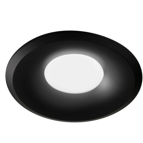 2 Faretti Da Incasso A LED GU10 Nero 68mm IP44 - Rotondi E Piatti In Alluminio Per Soffitto Bagno E Esterno