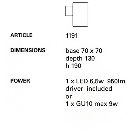 Applique d'extérieur Toscot HANS 1191 GU10 LED IP55 applique