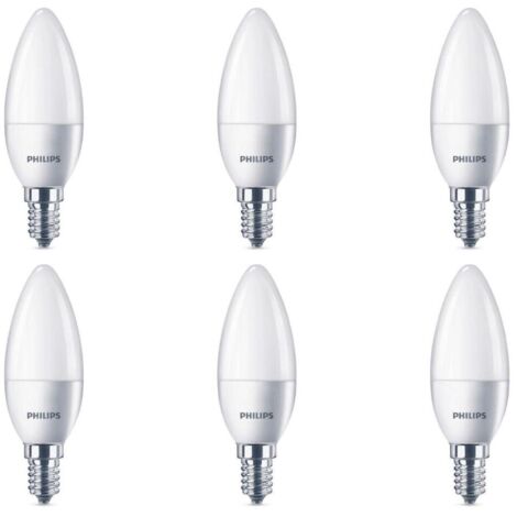 PHILIPS  LED Kerzenlampe 40W B35 E14 6 Stück 2700K Warmweiß 470 lm nicht dimmbar
