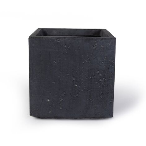 Köhko® Blumenkübel aus Fiberglas Pflanztopf 32x32x31 cm dunkelgrau Quadrat