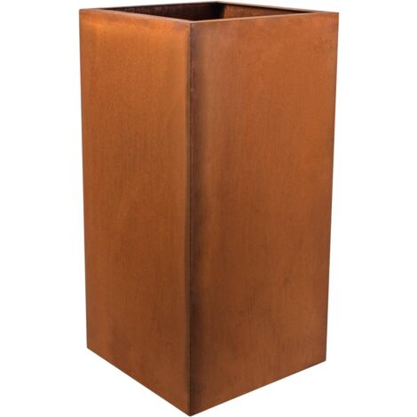 Köhko® Designer-Blumenkübel aus Cortenstahl Viva 36 x 36 x 75 cm Pflanztopf in Edelrost-Optik