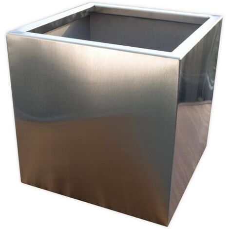 Köhko® Designer-Blumenkübel aus Edelstahl VIVO 37 x 37 x 32 cm  matt gebürsteter Pflanztopf eckig & groß