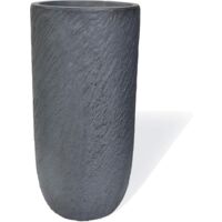 Köhko® Blumenkübel Pflanzkübel aus Fiberglas Pflanzübertopf ø34xH64 cm Anthrazit Rund Übertopf
