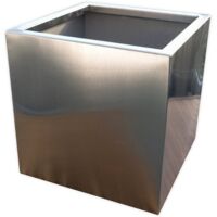 Köhko® Designer-Blumenkübel aus Edelstahl VIVO 28 x 28 x 27 cm matt gebürsteter Pflanztopf eckig & groß