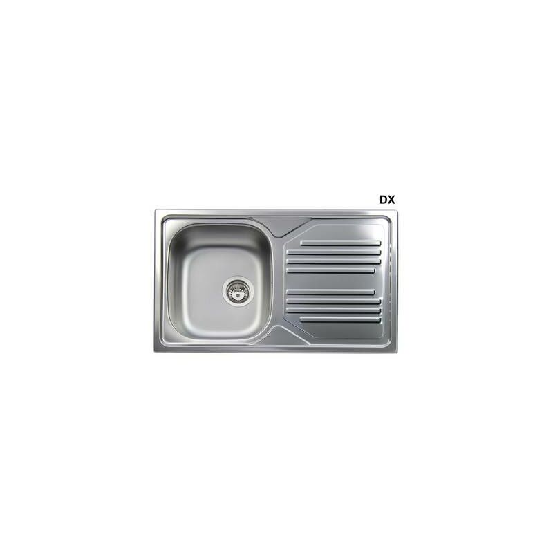 LAVELLO INCASSO IN ACCIAIO INOX CON 1 VASCHETTA Misura: cm 86 gocciolatoio dx