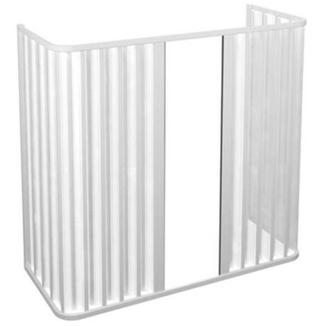 Dianhydro – Box doccia soffietto 3 lati riducibile 70x170 cm – Altezza 150 cm – Struttura in PVC bianco – Apertura reversibile (1/2)