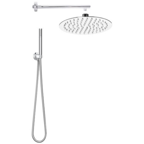 Set Incasso Doccia Con Deviatore E Doccino Con Braccio Doccia 40 Cm E Soffione 40 Cm Cromo Acq2
