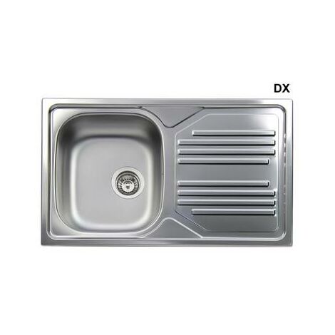 LAVELLO INCASSO IN ACCIAIO INOX CON 1 VASCHETTA Misura: cm 86 gocciolatoio dx